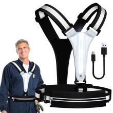 Reflective Running Vest with LED Lights USB Rechargeable