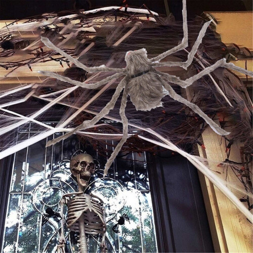 Plyšový pavouk, halloweenská ozdoba 90 cm 2