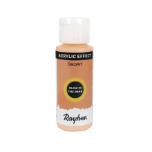 Tinta acrílica fosforescente - RAYHER - 59 ml - Laranja fluorescente - Base água - Brilha à noite
