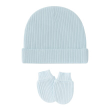 Baby Beanies Hats and Mittens for Infant Toddler-Light blue