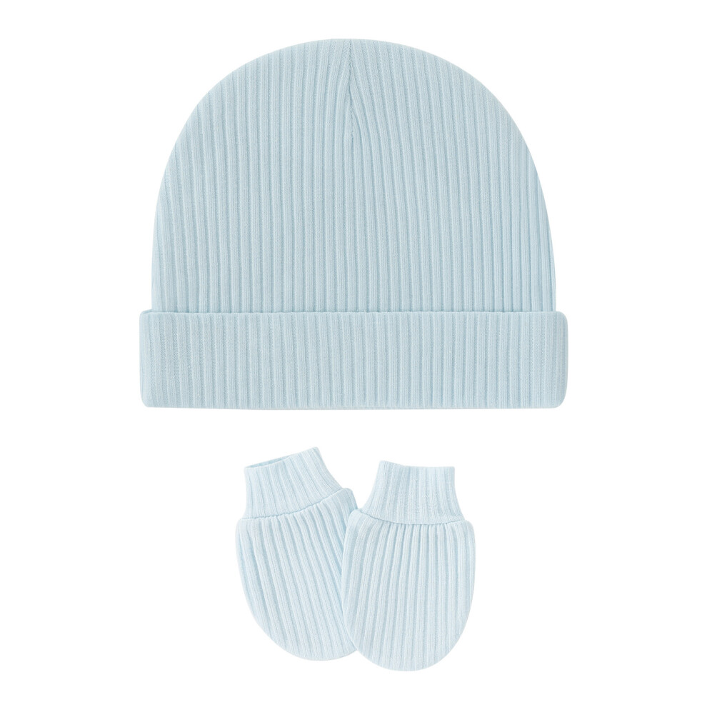 Baby Beanies Hats Nursery Hat and Winter Gloves-Light blue