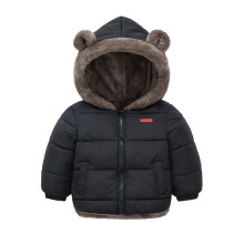Child Fleece Jacket Soft Fleece Lining Warmth-Black 100cm