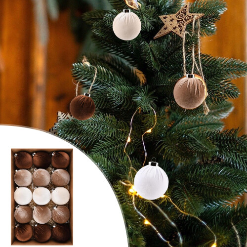 Boules de Noël en velours Staron15pcs 2