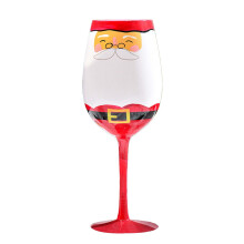 Taças de vinho Home to Table com haste grande, pintadas à mão com azevinho natalino, vidro de alta qualidade, para vinho tinto ou branco,