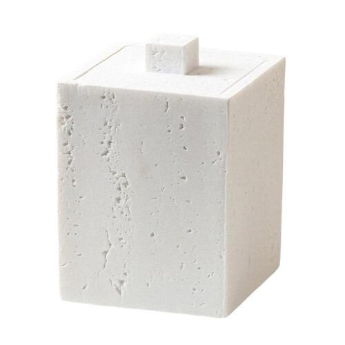 Einfache Wabi Sabi Stone Texture Harzhalter für Wattestäbchen-D
