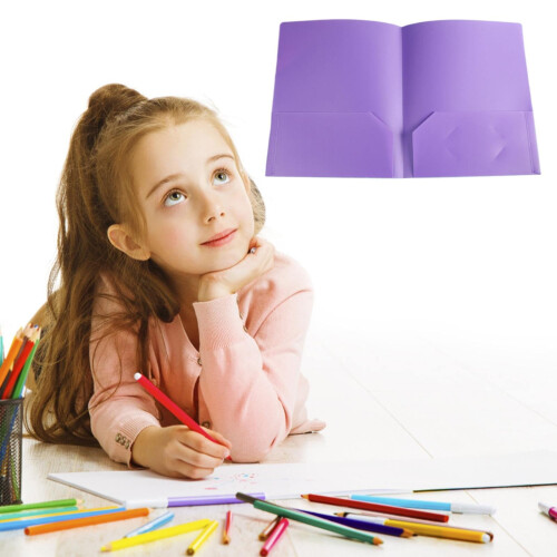 Cartella in plastica con 2 tasche, formato lettera 1