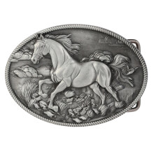 Stylish Oval Belt Buckle Belt Clasp 3d Embossed-ancient silver