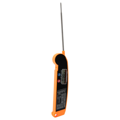 Waterproof Meat Thermometer Orange Magnetic Hook LCD 2