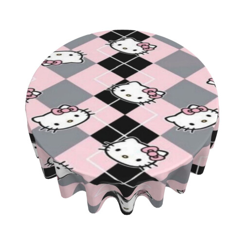 Hello Kitty Round Tablecloth 60 in, Polyester 2