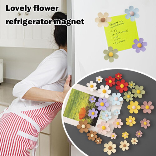 Aimants de réfrigérateur en forme de fleur, lot de 3 (3 pièces) 2