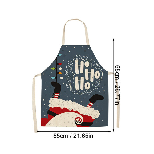 Christmas Kitchen Apron Black Red Plaid Adjustable 1