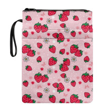 Strawberry & Daisy Print Book Covers, Lightweight Polyester, 8.66x11.42", Bible Study Accessories, Compatible with Standard Books