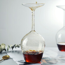 Flipglass upside down glass 14 oz red stemmed cup