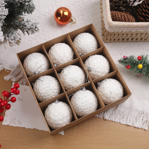 Christmas Decoration Balls White Baubles 12 Pack 2