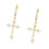 CZ Cross Drop Earrings Zircon Embellished Hoop 1