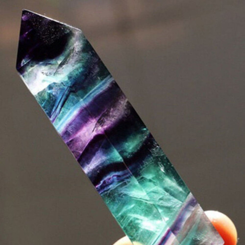 Natural Rainbow Fluorite Crystal Wand 1pc 1