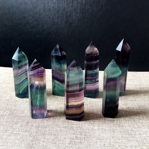 Natural Rainbow Fluorite Crystal Wand 1pc 2