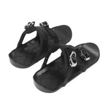 Mini patins de esqui para botas de inverno, pretos, tamanho único