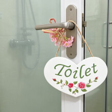 Toiletbord Met Retro Wasruimte Wandplakkaat