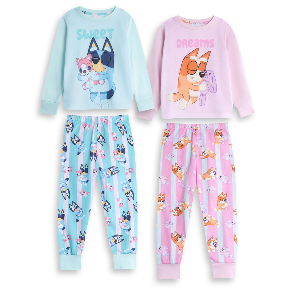 Bluey (18-24 Months) Long Sleeve Long Leg Pyjama Set (Girls Multicoloured) Pink