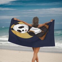 Cute Cartoon Panda Beach Towel - Fun Panda Design on Soft Absorbent Fabric - Perfect for Pool Travel or Bath Use