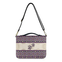 Funda para Biblia de piel sintética con estampado de huellas de perro y mandala estilo boho, talla 2XL.