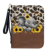 PU Leather Bible Cover – Lightweight, Wristlet Strap, 3