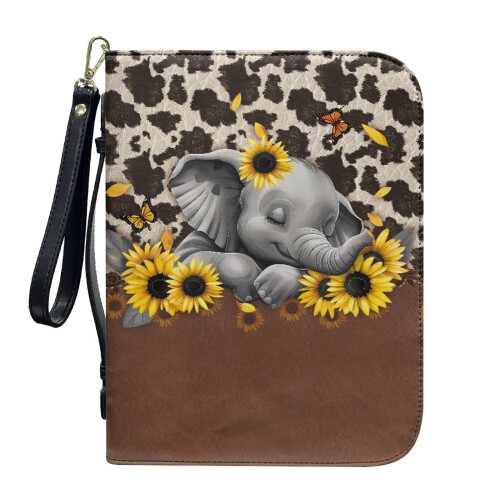 PU Leather Bible Cover – Lightweight, Wristlet Strap, 3
