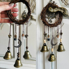 Halloween Witch Bells for Home Protection – Wicca Decor, Door/Garden Hanging Bells, Compatible with Positive Energy & Negative Energy Removal