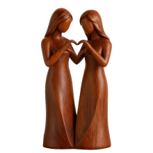 Hand-Painted Sisters Resin Figurine – Friendship Statue for Women, Sister Birthday Gift & Friendship Day Present, Desk/Bedside/Living Room Decor