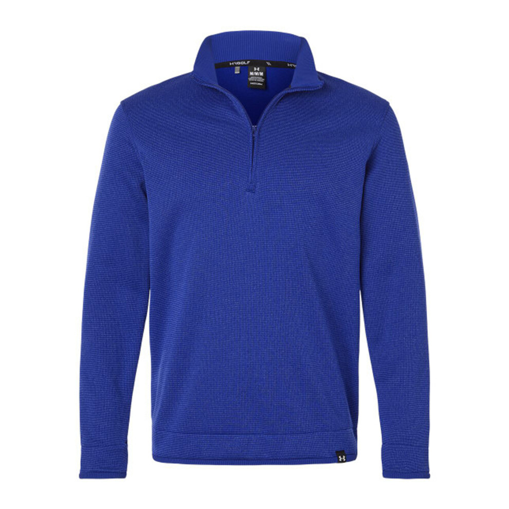 Under Armour (L, Royal ) Mens Quarter Zip Fleece Top Blue