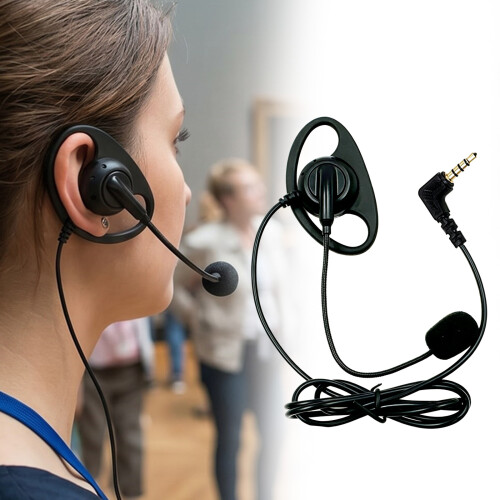 Mono Earphone For Tours Guide-3.5mm 4 sections straight head 2