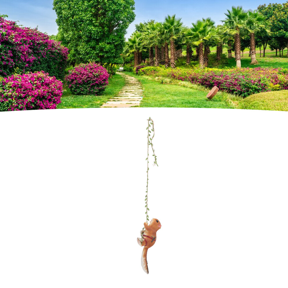 Squirrel Rope Climbing Statue for Lawn