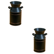 Balde de flores rústico de lata para jardim, decoração de casamento, ferro, 2 peças.