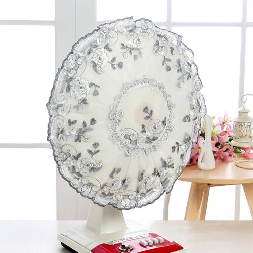 Husă anti-praf pentru ventilator, model roz, rotundă, gri, pachet de 1 1