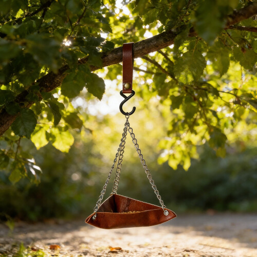 Bird Feeder Hanging Outdoor Spring Shape Brown 2