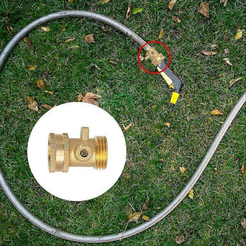 Brass Garden Hose Stop Valve, 3/4 Inch Connector, Solid Brass Construction, Ergonomic Handle (4-Pack) 2