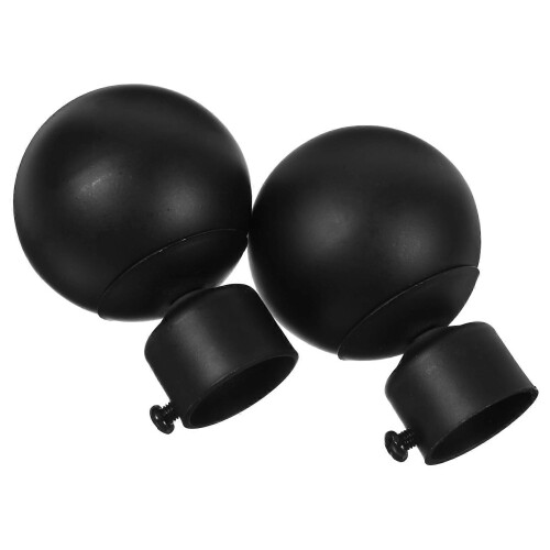 Black Drape Rod Finials Iron Finish 2 Pack Compatible with 28mm Diameter Curtain Rods 2