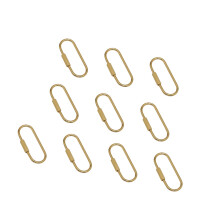 Gold Carabiner Clip with Secure Locking Screw Oval Key Rings-A