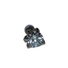 Chique blauwe kruisen hoepeloorbel met drakenklauw studs-C