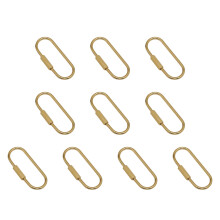 10Pcs Unique Oval Shaped Keychain Gold Key Rings For Keys Or-A