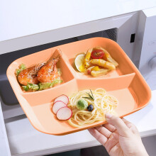 Pratos divididos WZXPWT de 25 cm (10 polegadas), bandejas com divisórias para crianças e adultos, pratos de jantar reutilizáveis para piquenique,