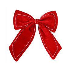 3D Velvet Bow Ornament Stained Glass Christmas Decor