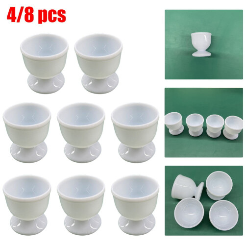 White Egg Cup Holder Set – 4 or 8 Pieces 2