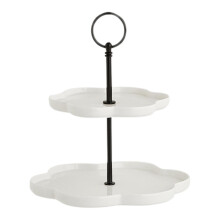 2-Tier Ceramic Cupcake Stand with Elegant Handle