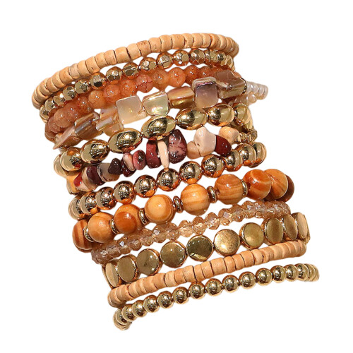 Pack of 12/18 Stackable Bracelets Bohemian Styles-12 pack