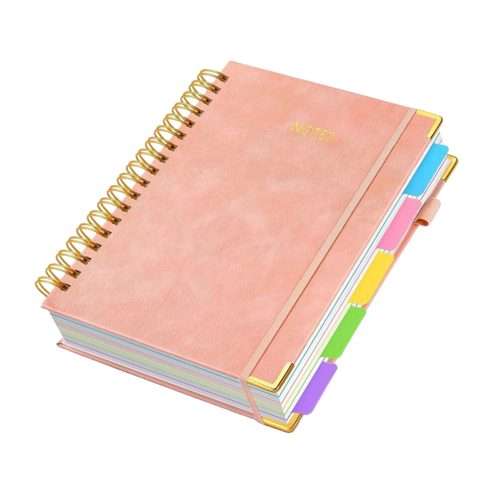 Twin Coil Binding Notebook Pu Leather Business Notepads- Pink 7754004222090