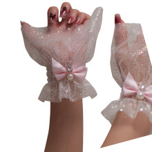 Elegant Lace Arm Covers Nails Art Photo Prop-pink bow