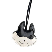 Unique Husky Pattern Keychain Ornament PU Leather Key-Black
