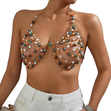 Multicolor Beaded Body Chain Stylish Addition To Summer Wardrobe